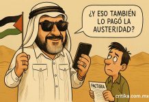 Caricatura PolĂtica: El jeque Noroña Caricatura polĂtica de Gerardo Fernández Noroña vestido como jeque árabe moderno con guayabera de lujo y la frase “¿Y eso tambiĂ©n lo pagĂł la austeridad?”, firmada por CRITIKA.COM.MX.