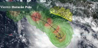 Suspensión de clases por huracán: quién decide y qué pasa con los 185 días del ciclo Gráfico oficial de Conagua con la trayectoria y el cono de viento del huracán Polo
