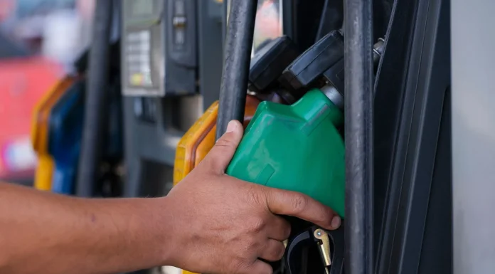 Precio de la gasolina hoy en México: el tope de 24 pesos y las ciudades donde no se cumple Mano sosteniendo la pistola despachadora de gasolina en una estación de servicio
