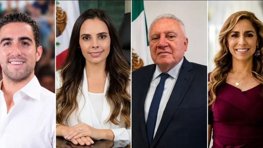 Retratos de Gino Segura, Ana Paty Peralta, Rafael Marin Mollinedo y Marybel Villegas