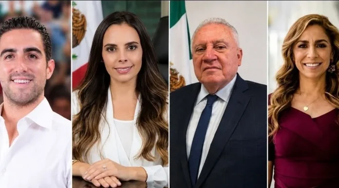 Quintana Roo 2027: no solo importa quien gane la coordinacion de Morena, sino quien gana con ella Retratos de Gino Segura, Ana Paty Peralta, Rafael Marin Mollinedo y Marybel Villegas